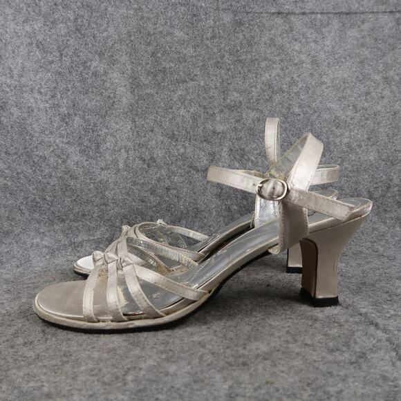 Mudd Shoes Womens 8 Strappy Pumps Heels Ankle Strap Retro Y2k Fashion Metallic - Picture 4 of 15